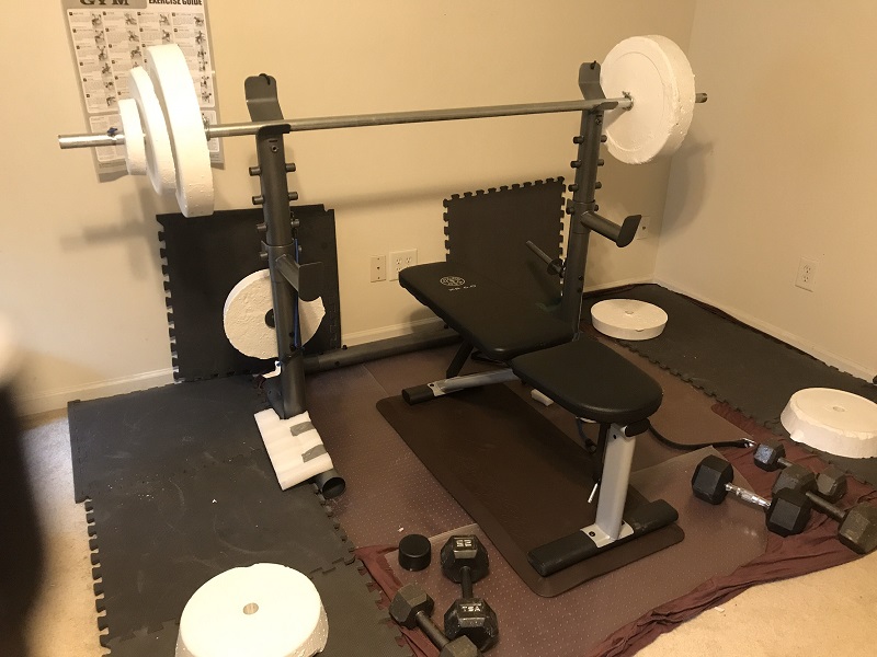 Homemade barbell and weights